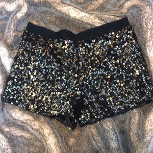 Black and Gold Sequin Shorts